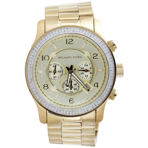 michael kors gold watch mens|men's mk watch with diamonds.